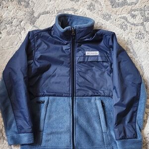 Columbia Boys' Two-Tone Blue Puffer Fleece Jacket